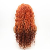 Women's Fashion Orange Party High Temperature Wire Side Points Long Curly Hair Wigs main image 3