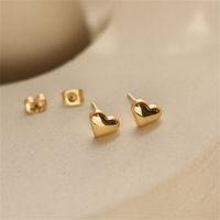 Simple Style Heart Shape Stainless Steel Ear Studs main image 1