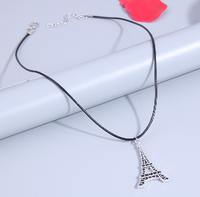 Retro Eiffel Tower Alloy Hollow Out Pendant Necklace 1 Piece main image 2