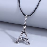 Retro Eiffel Tower Alloy Hollow Out Pendant Necklace 1 Piece sku image 1