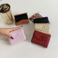 Fashion Solid Color Square Magnetic Buckle Card Holder main image 1