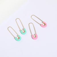 Simple Style Paper Clip Copper Earrings Enamel Gold Plated Copper Earrings main image 11