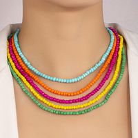 Simple Style Solid Color Alloy Beaded Choker main image 11