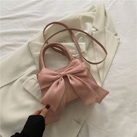 Women's Pu Leather Solid Color Bow Knot Basic Square Zipper Handbag main image 8