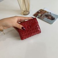 Fashion Solid Color Square Magnetic Buckle Card Holder sku image 5