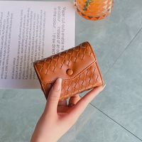 Fashion Solid Color Square Magnetic Buckle Card Holder main image 2