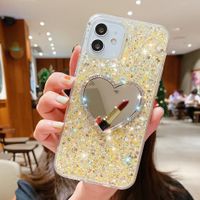 Sweet Heart Shape Sparkly Silica Gel Metal  Iphone Phone Cases main image 1