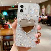 Sweet Heart Shape Sparkly Silica Gel Metal  Iphone Phone Cases main image 2