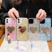 Sweet Heart Shape Sparkly Silica Gel Metal  Iphone Phone Cases main image 4