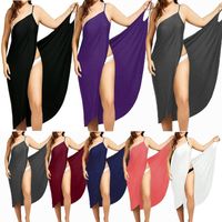 European And American  2022 New Solid Color Sexy Beach Dress Suspenders Jumpsuit Short Skirt Female 7 Colors 8 Yards In Stock main image 1