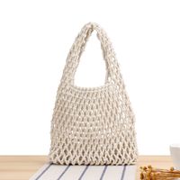Women's Small Spring&summer Cotton Rope Solid Color Basic Square Open Straw Bag main image 6