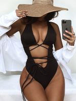 Women's Sexy Solid Color One Piece main image 2