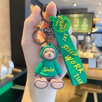 Cartoon Style Bear Pvc Rubber Bag Pendant Keychain sku image 2