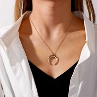 Simple Style Moon Alloy Plating Pendant Necklace main image 1