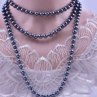 Elegant Solid Color Artificial Pearl Beaded Layered Necklaces 1 Piece sku image 1