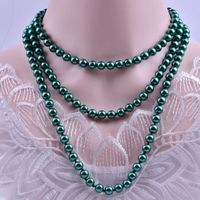 Elegant Solid Color Artificial Pearl Beaded Layered Necklaces 1 Piece sku image 5