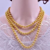 Elegant Solid Color Artificial Pearl Beaded Layered Necklaces 1 Piece sku image 7