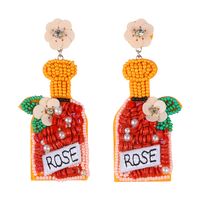 Romantic Letter Plastic Resin Beaded Drop Earrings sku image 1