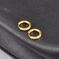 Fashion Geometric Titanium Steel Earrings Gold Plated Artificial Rhinestones Stainless Steel Earrings main image 5