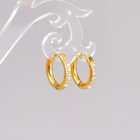 Fashion Geometric Titanium Steel Earrings Gold Plated Artificial Rhinestones Stainless Steel Earrings sku image 1