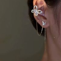 Fashion Butterfly Metal Plating Zircon Earrings 1 Piece main image 3