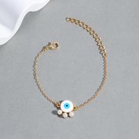 Retro Devil's Eye Alloy Enamel Artificial Pearls Bracelets Earrings Necklace main image 5