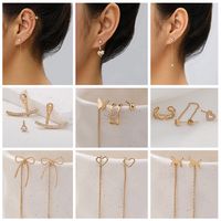 Brillant Forme De Cœur Papillon Le Cuivre Clips D'oreille Des Boucles D'oreilles Gland Zircon Boucles D'oreilles En Cuivre 1 Paire main image 1