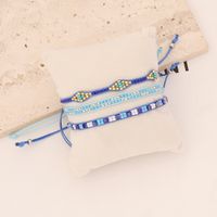 Bohemian Geometric Beaded Artificial Crystal Knitting Bracelets 1 Set main image 3