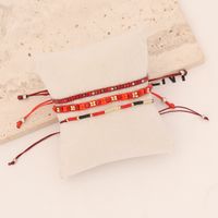 Bohemian Geometric Beaded Artificial Crystal Knitting Bracelets 1 Set main image 6