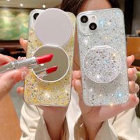 Simple Style Round Sequin Glass Silica Gel  Iphone Phone Cases main image 1
