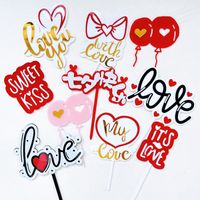 Valentine's Day Heart Shape Bow Knot Arylic Party Cake Decorating Supplies main image 1