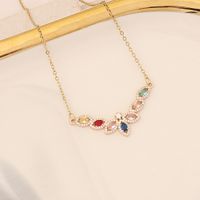 Cute Rainbow Flower Stainless Steel Necklace Inlay Zircon Stainless Steel Necklaces 1 Piece main image 5