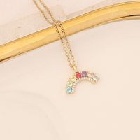 Cute Rainbow Flower Stainless Steel Necklace Inlay Zircon Stainless Steel Necklaces 1 Piece main image 6