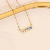 Cute Rainbow Flower Stainless Steel Necklace Inlay Zircon Stainless Steel Necklaces 1 Piece main image 8