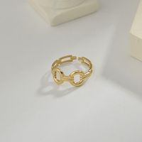 Simple Style Geometric Stainless Steel Open Ring Plating Hollow Out Stainless Steel Rings sku image 1
