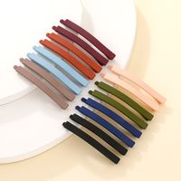 Fashion Solid Color Alloy Stoving Varnish Hair Clip 1 Set sku image 1
