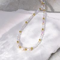 Mode Runden Kupfer Halskette Perlen Perle Kupfer Halsketten 1 Stück main image 3