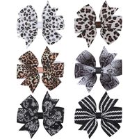 Fashion Plaid Bow Knot Leopard Cloth Hair Clip 1 Piece sku image 1