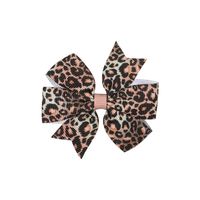 Fashion Plaid Bow Knot Leopard Cloth Hair Clip 1 Piece sku image 3