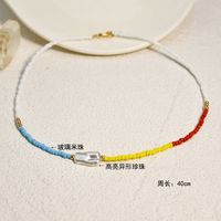 Ethnic Style Geometric Beaded Glass Inlay Artificial Pearl Necklace sku image 2