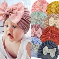Children Unisex Cute Solid Color Bow Knot Baby Hat main image 1