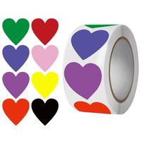Simple White Round Letters Heart Pattern Decorative Gift Label Seal Stickers sku image 3