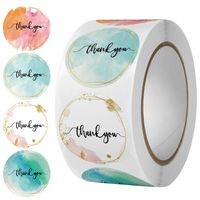 Simple White Round Letters Heart Pattern Decorative Gift Label Seal Stickers sku image 2