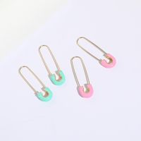 Simple Style Paper Clip Copper Earrings Enamel Gold Plated Copper Earrings main image 1