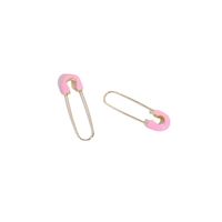 Simple Style Paper Clip Copper Earrings Enamel Gold Plated Copper Earrings main image 3