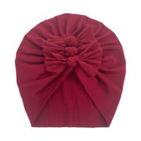 Children Unisex Fashion Solid Color Bow Knot Baby Hat sku image 3