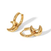 Fashion Moon Stainless Steel Earrings Gold Plated Stainless Steel Earrings main image 4