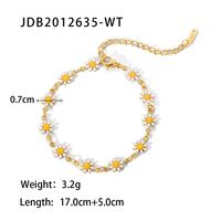 Fashion Flower Stainless Steel Gold Plated Bracelets Necklace sku image 1