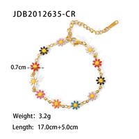 Fashion Flower Stainless Steel Gold Plated Bracelets Necklace sku image 2