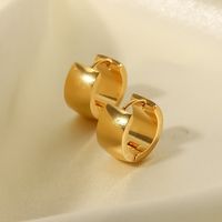 Fashion Solid Color Stainless Steel Earrings Gold Plated Stainless Steel Earrings main image 2